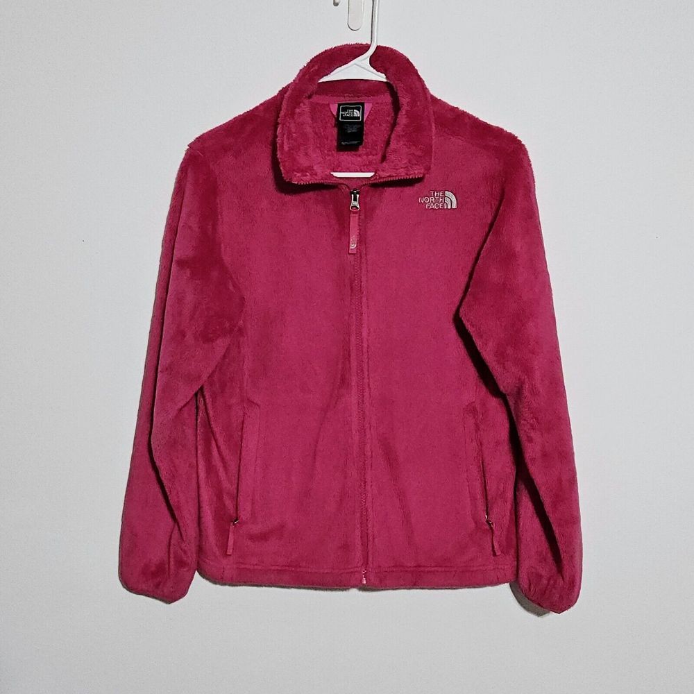 The North Face Youth Girl XL Osolita F/Z Fuzzy Fleece Jacket Full Zip Deep Pink